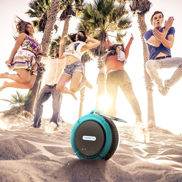 VicTsing Shower Speaker, Wireless Waterproof Speaker with 5W Drive, Suction Cup, Buit-in Mic, Hands-Free Speakerphone... N15