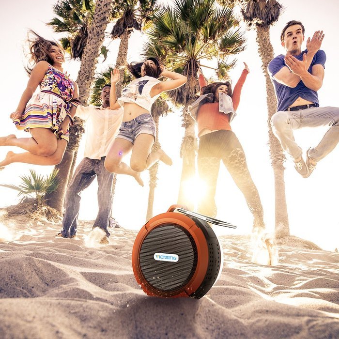 VicTsing Shower Speaker, Wireless Waterproof Speaker with 5W Drive, Suction Cup, Buit-in Mic, Hands-Free Speakerphone... N23