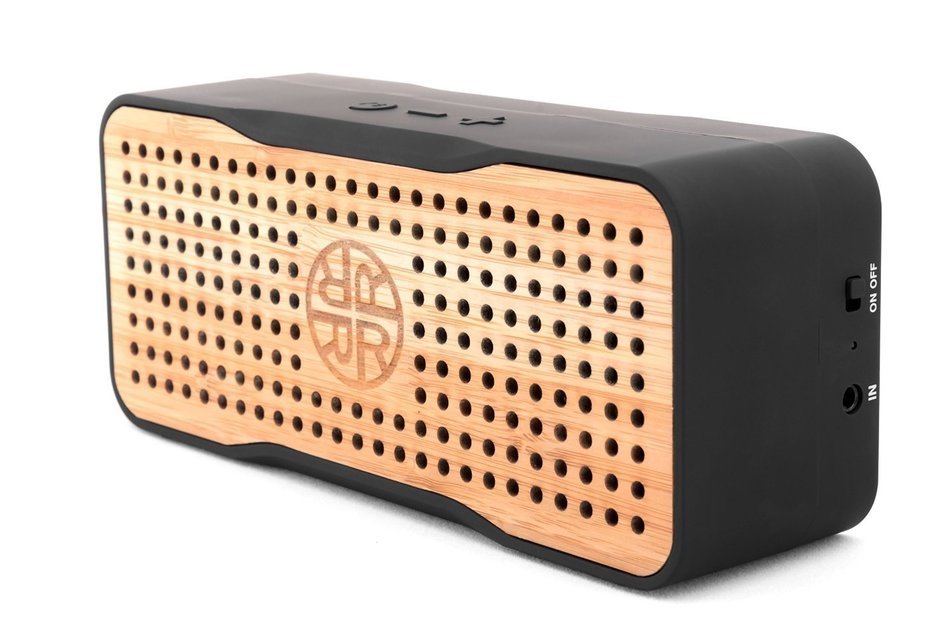 Solar Speaker, Portable Wireless Bluetooth Speaker & Phone Charger by REVEAL - Eco-friendly Bamboo Design - 8...