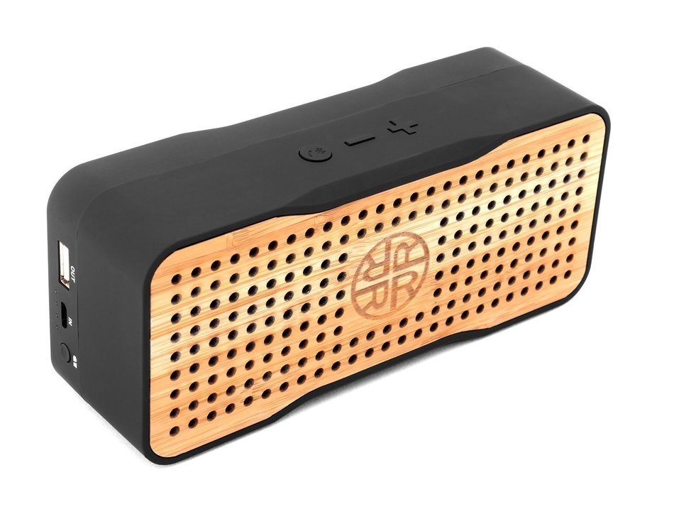 Solar Speaker, Portable Wireless Bluetooth Speaker & Phone Charger by REVEAL - Eco-friendly Bamboo Design - 8... N3