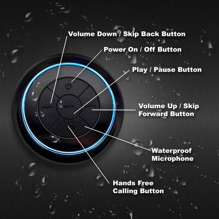 IPX7 100% Waterproof & Dust-proof Floating Bluetooth Shower Speaker - Compatible with all Bluetooth devices including...