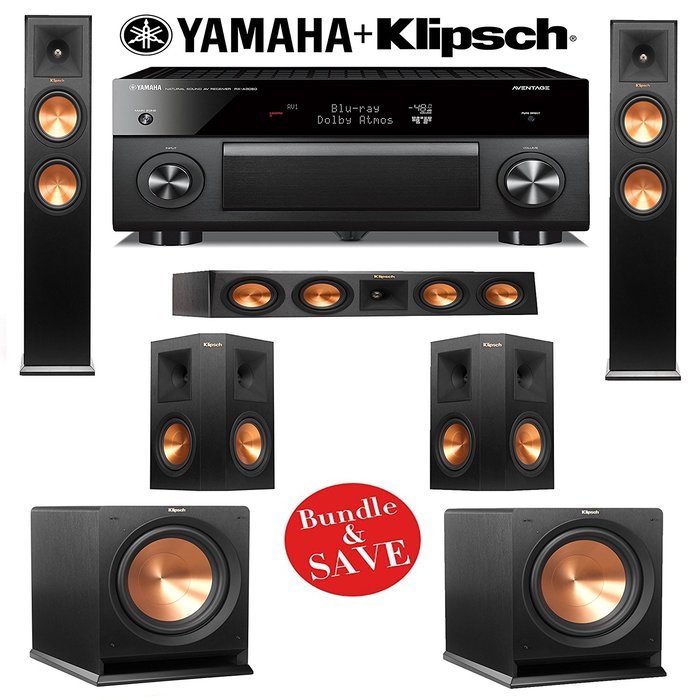 Klipsch RP-260F 5.2 Reference Premiere Home Theater System with Yamaha AVENTAGE RX-A3060BL 11.2-Ch Network A/V...