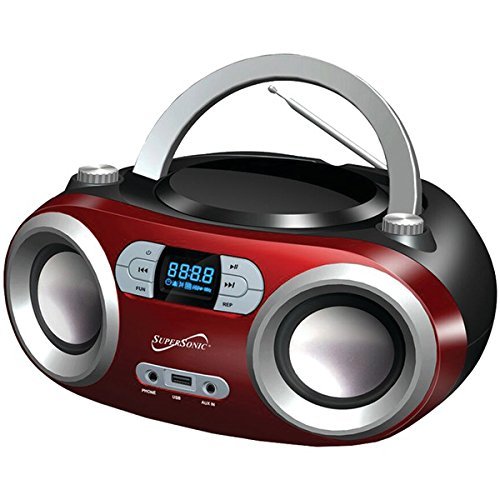 SuperSonic Portable Bluetooth Audio System, Red