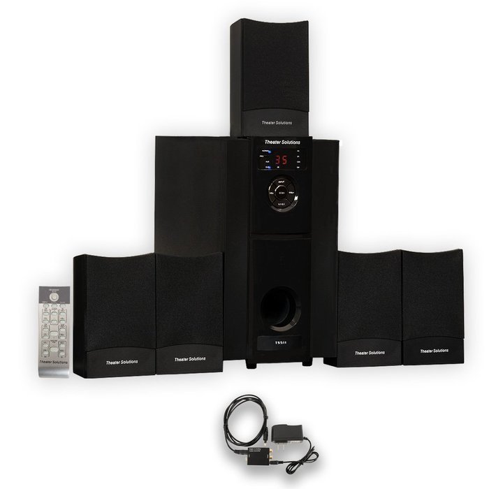 Theater Solutions TS511 Multimedia 5.1 Home Theater Speaker System with Optical Input