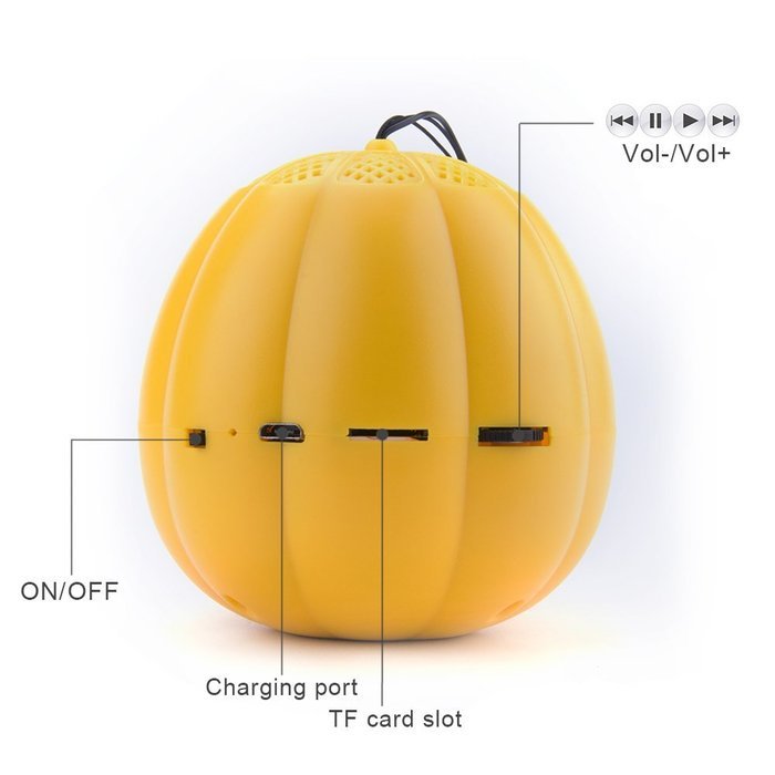 Wireless Pumpkin Speaker, Bnest Freak Stereo Outdoor Recharging Bluetooth Speaker in Pumpkin Style for Halloween... N3
