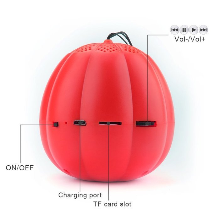 Wireless Pumpkin Speaker, Bnest Freak Stereo Outdoor Recharging Bluetooth Speaker in Pumpkin Style for Halloween... N10