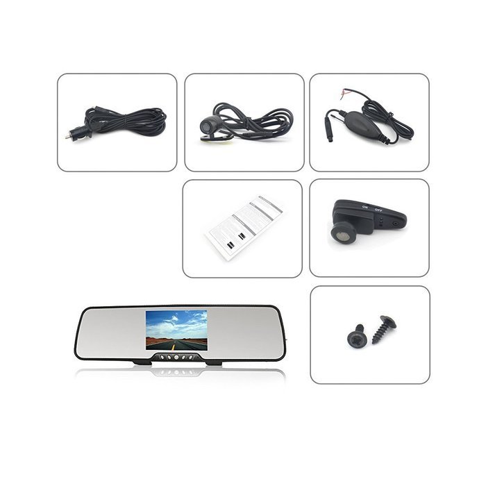 Sourcingbay&reg; Bluetooth Car Rearview Mirror with Wireless Backup Camera + 3.5''tft Screen + Wireless Earphone +... N3