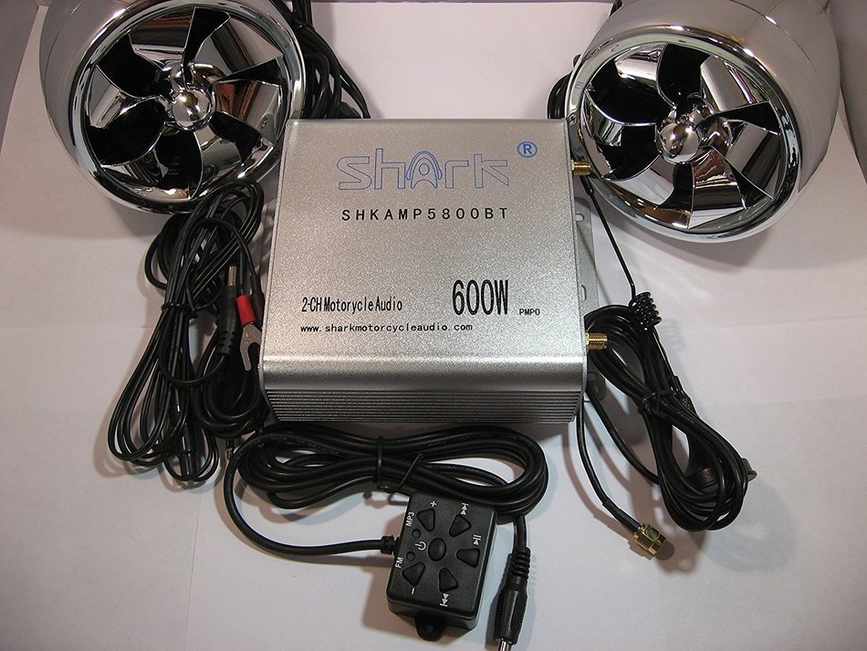 Shark SHKAMP5800BT6800 600 watt Bluetooth motorcycle marine audio system w/ 3.5 speakers + wired / wireless remote... N9