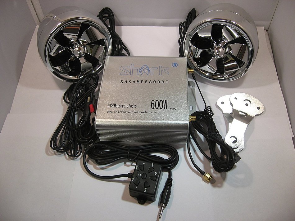 Shark SHKAMP5800BT6800 600 watt Bluetooth motorcycle marine audio system w/ 3.5 speakers + wired / wireless remote... N10