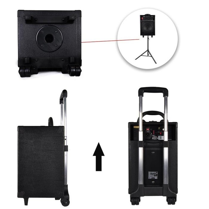Pyle PWMA930IBT Wireless Portable Bluetooth PA Speaker System, Rechargeable Battery, Microphone, 600W N3