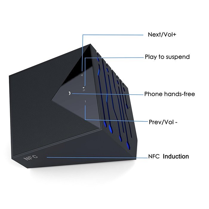 Wotmic Bluetooth Speakers Portable Speakers Outdoor Speakers Wireless Speakers NFC Tech Black N3