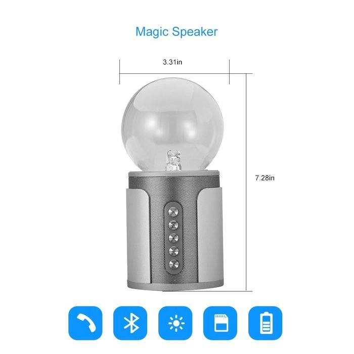 Uchoir Magic Plasma Ball Bluetooth Speaker, Fantastic Flashing Lightning ball Stereo Wireless Bluetooth Speaker... N10