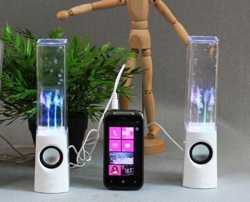 Black Dancing Water Fountain Light Show Sound Speaker (Black) N6