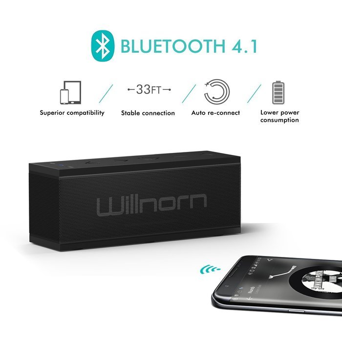 Willnorn SoundPlus Dual-Driver Portable Wireless Bluetooth Speaker with Big Subwoofer Enhanced Bass, 24 Hour Playtime... N5