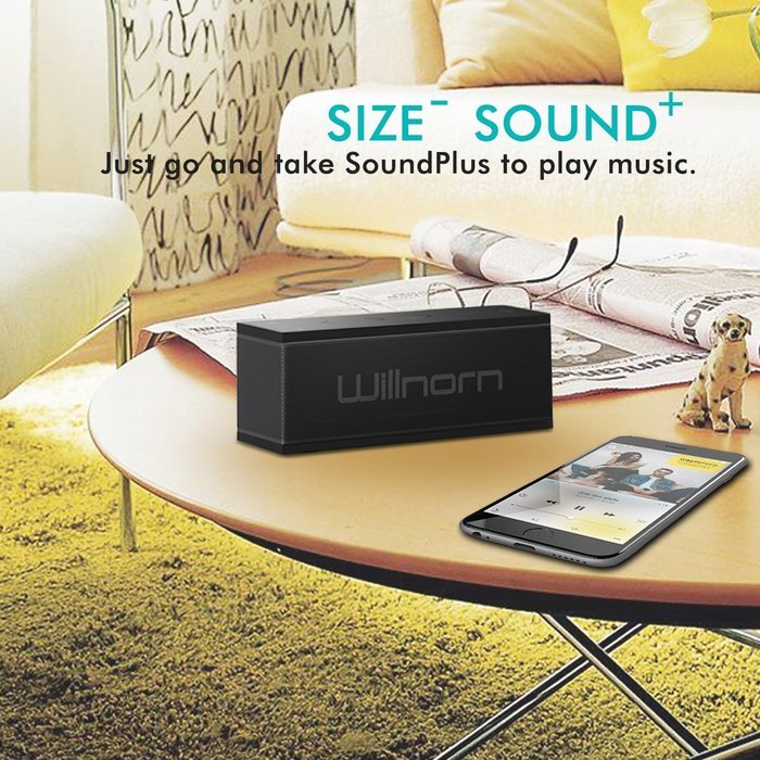 Willnorn SoundPlus Dual-Driver Portable Wireless Bluetooth Speaker with Big Subwoofer Enhanced Bass, 24 Hour Playtime... N7