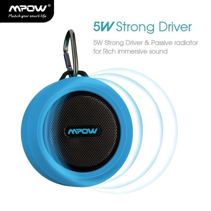 Mpow Buckler Portable Wireless Bluetooth Shower Speaker Waterproof with Mic, Hands-free Calling Function for Shower... N3