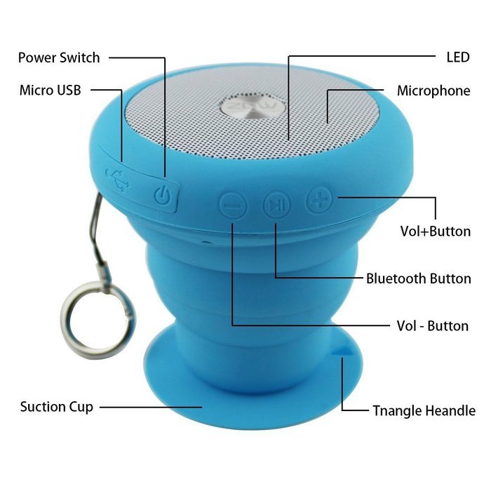 Shower Speaker, Portable Wireless FM Radio Speakers with Suction Cup for Shower Music Beach Pool Outdoor By ZDW... N9