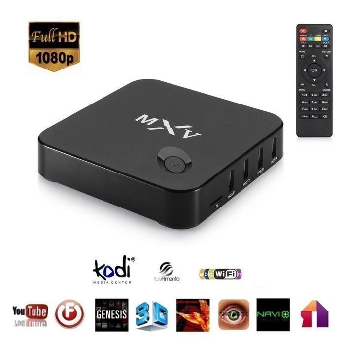 1080P Android TV Box with Kodi MXV MX5 Amlogic S805 Android 4.4 Quad Core Streaming Media Player Set-Top Box for TV