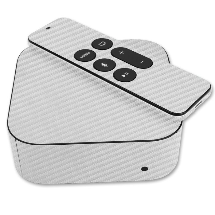 Skinomi TechSkin - Apple TV 2015 (4th Gen) Silver Carbon Fiber Full Body Skin / Front & Back Wrap Clear Film /... N2
