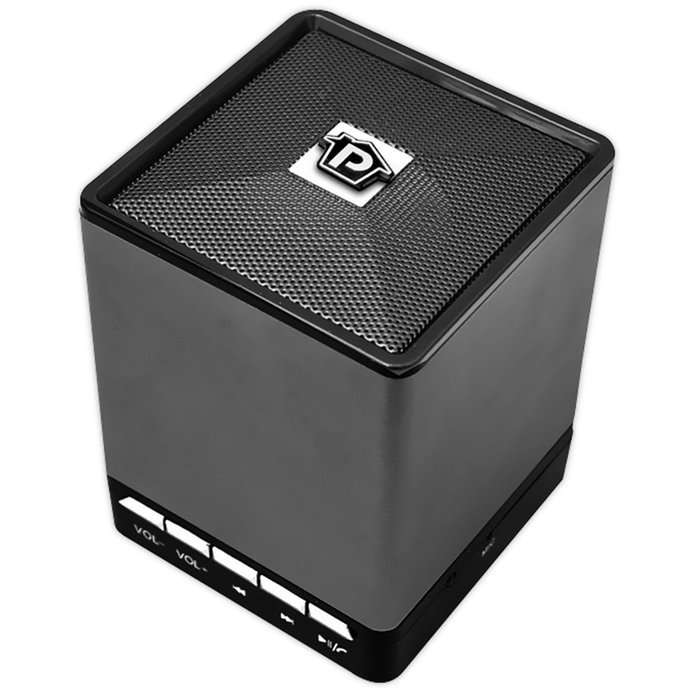 Pyle PBS9BK Bluetooth Mini Cube Speaker with Hands-Free Phone Function, Aux-In, 8 Hours of Playback N3