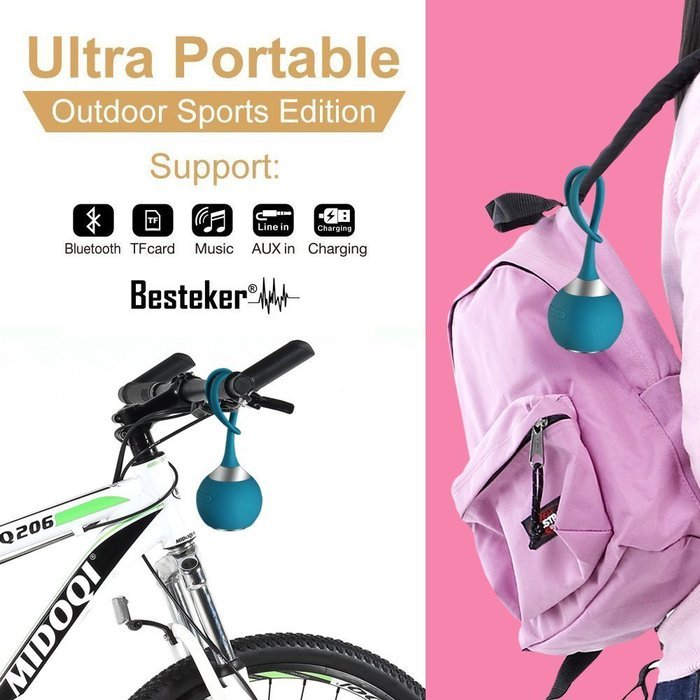 Besteker Outdoor Silicon Drop Resistantance Portable Wireless Speaker Waterproof Bluetooth Speaker Green N18