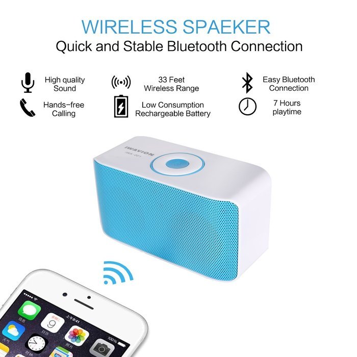 Bluetooth Speakers, IWAVION Wireless Portable Speaker Super Bass with Dual Drivers Sound Loud Music Player Build-in... N11