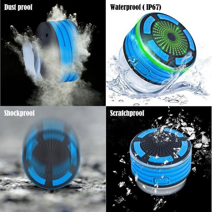 PowerLead BP013 IP67 Waterproof/Underwater Shockproof Wireless Bluetooth Stereo Speaker Built-in Mic for Speakerphone... N5