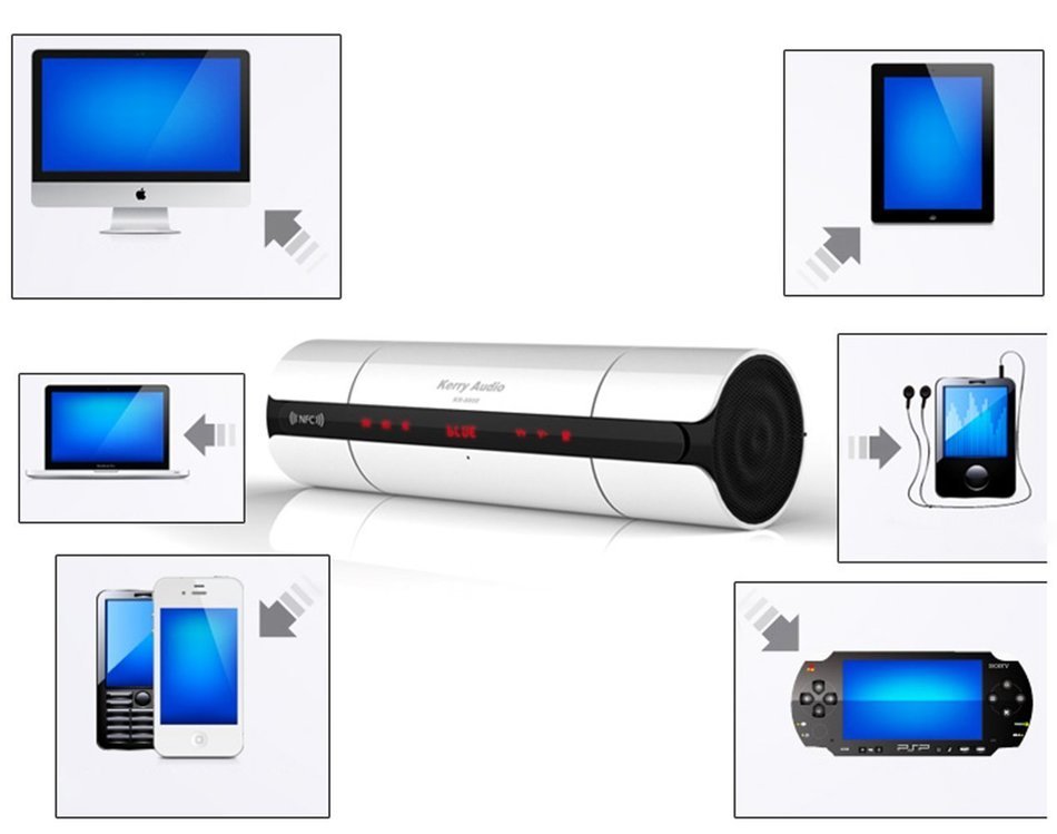 PowerLead Pspe PSP001 Bluetooth speakers 3D-Tumbler NFC Portable Wireless Speaker Stereo With Mic FM-Radio AUX... N11