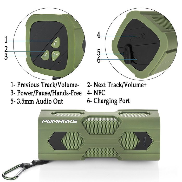 Bluetooth Speaker, Pomarks X1 Portable Wireless Speaker with Dual 5W Drivers, Premium Car Surround Stereo Speaker... N5