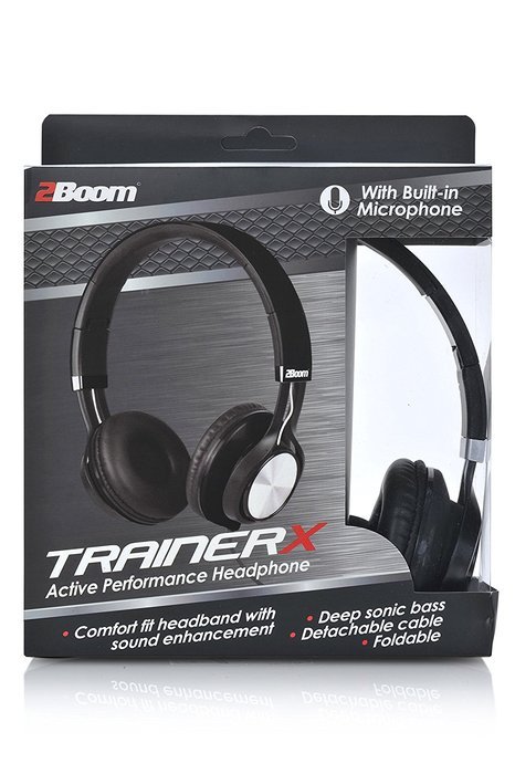 2 BOOM Trainer Wired In Ear Digital Comfort Buds with Microphone Headphones Black N2