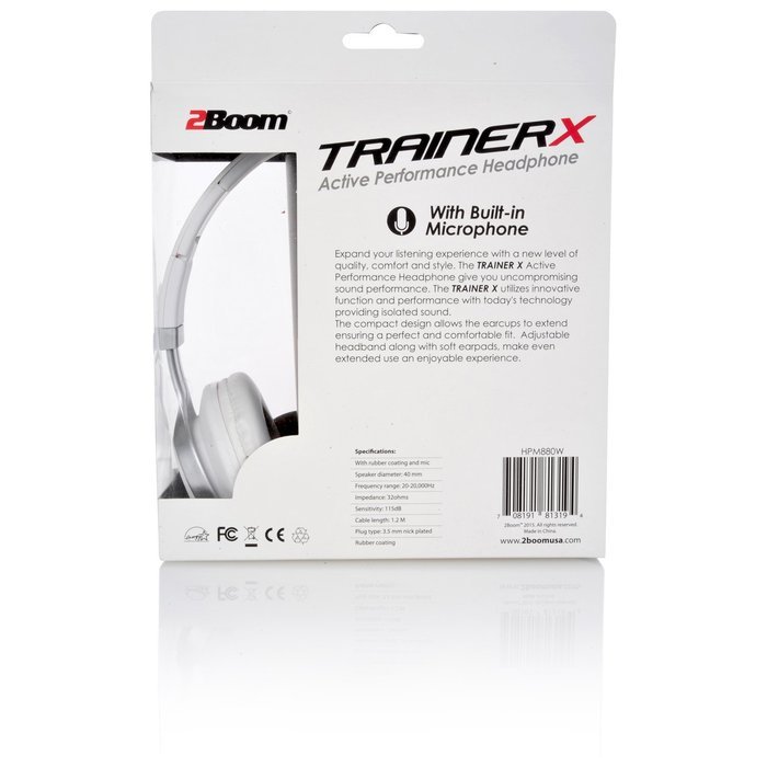 2 BOOM Trainer Wired In Ear Digital Comfort Buds with Microphone Headphones Black N13