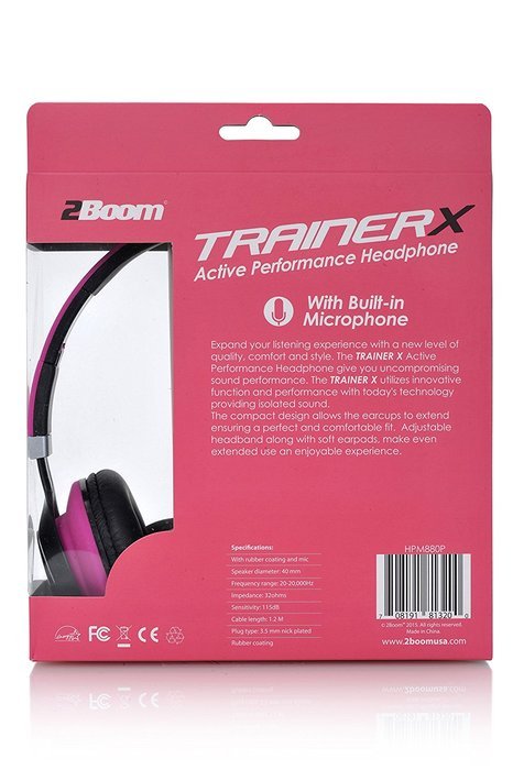 2 BOOM Trainer Wired In Ear Digital Comfort Buds with Microphone Headphones Black N16