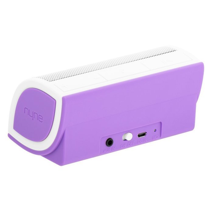 NYNE Multimedia Inc Mini Portable Bluetooth Speaker (White/Purple) N3