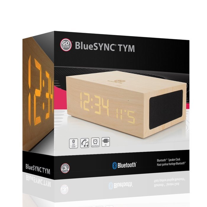 Wireless Bluetooth Stereo Speaker Clock Kit with Alarm Functions and LED Display by GOgroove - Works With Smartphones... N7