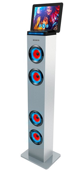 Sharper Image SBT1001BK Wireless Tower Speaker With Blue LED Lights,Docking Station And Bluetooth, FM Radio &... N5