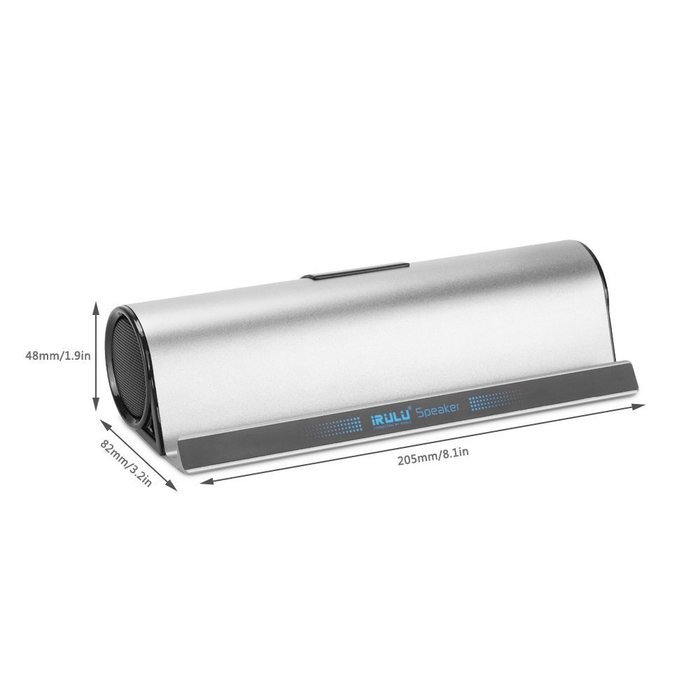 iRULU Portable Bluetooth Speaker With Stand Seat Hi-Fi Subwoofer Hands Free Design For Tablet Smartphone - Silver N7