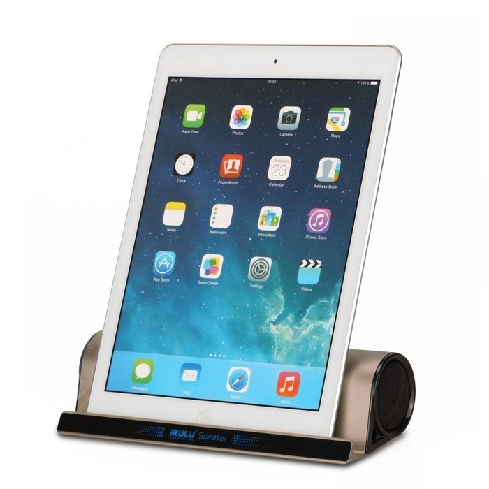 iRULU Portable Bluetooth Speaker With Stand Seat Hi-Fi Subwoofer Hands Free Design For Tablet Smartphone - Silver N17