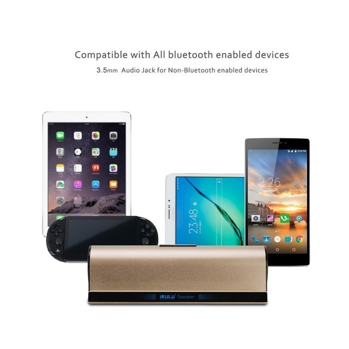iRULU Portable Bluetooth Speaker With Stand Seat Hi-Fi Subwoofer Hands Free Design For Tablet Smartphone - Silver N22