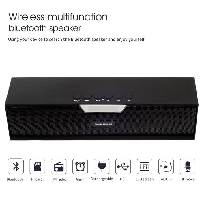 Bluetooth Speaker, Portable Bluetooth Stereo Speaker, FM Radio, Support