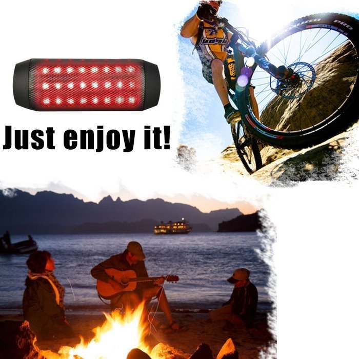 WFS Portable Wireless Stereo Bluetooth Speaker Multi Color Flash LED Light Speaker with Player & FM Radio for... N4
