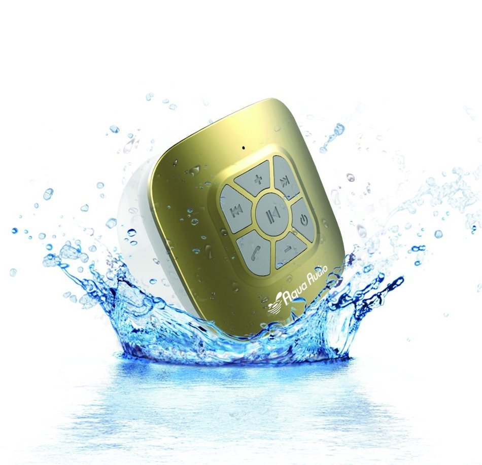 AquaAudio QZ-2Q0H-R3GO Cube Waterproof Bluetooth Wireless Speaker with Suction Cup and Built-in Mic for All Bluetooth... N4