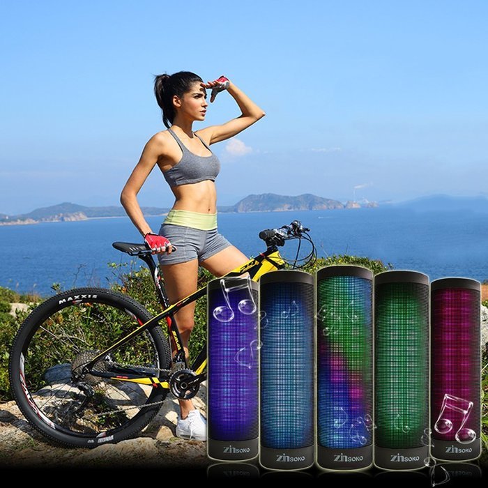 Zinsoko Bluetooth 4.0 Wireless Portable Speakers with LED Lights and Built-in Microphone N8