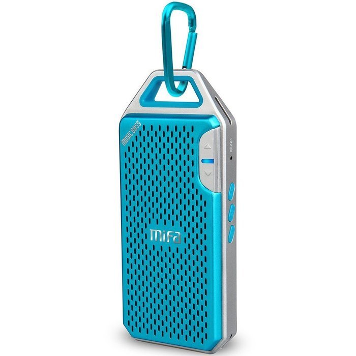 MIFA F4 Ultra-light Wireless Bluetooth Speaker Blue,With Mic,Micro SD,Hook ,And Aluminum Alloy Housing shock resistance...