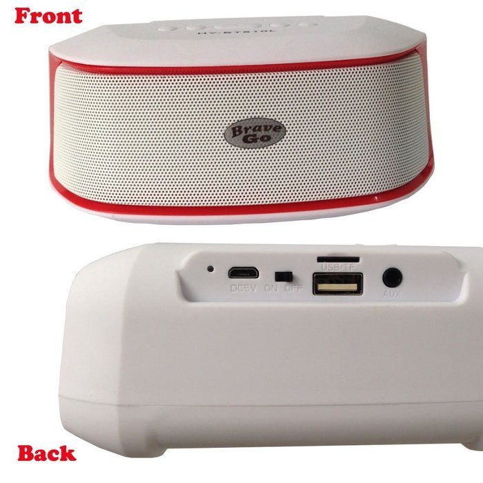 BraveGo Portable Bluetooth 3.0 Wireless Pill Speaker with Fm Radio Support, 3.5mm Connector, Built-in Microphone... N22