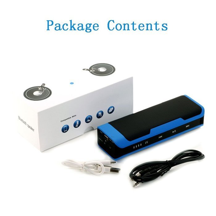 Flag Bona 6W Bluetooth Speaker with 4000mah Power Bank, FM Radio, Micro SD Card and AUX (Blue) N8