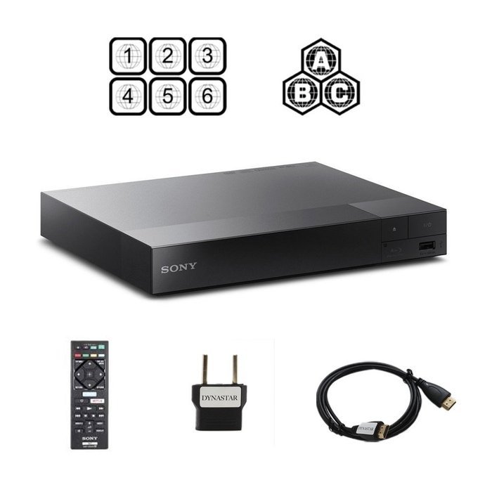 Sony BDP-S1500 Multi Region Blu-ray DVD, Region Free Player 110-240 volts, HDMI Cable & Dynastar Plug Adapter...