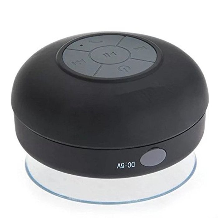 Hipipooo Portable Mini HIFI Waterproof Shower Pool Wireless Bluetooth Speaker Handsfree with Mic (Black)