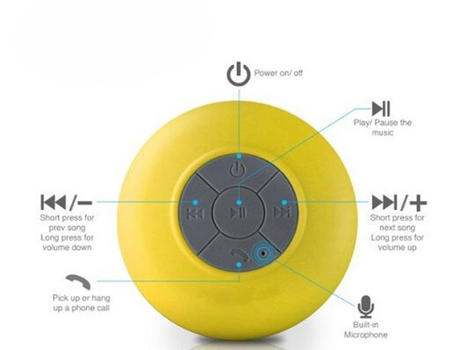 Hipipooo Portable Mini HIFI Waterproof Shower Pool Wireless Bluetooth Speaker Handsfree with Mic (Black) N11
