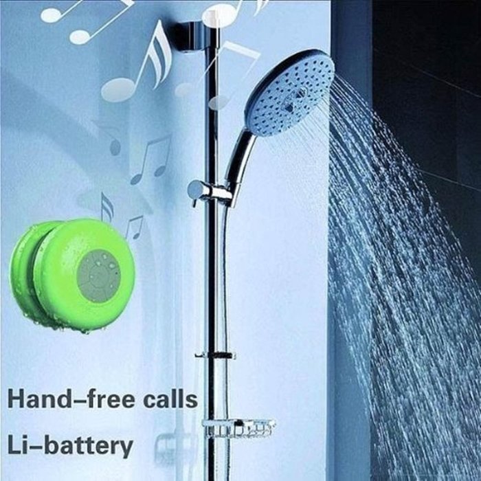 Hipipooo Portable Mini HIFI Waterproof Shower Pool Wireless Bluetooth Speaker Handsfree with Mic (Black) N26