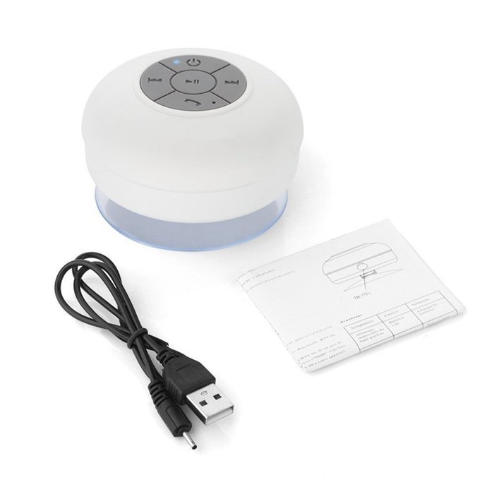 Hipipooo Portable Mini HIFI Waterproof Shower Pool Wireless Bluetooth Speaker Handsfree with Mic (Black) N33